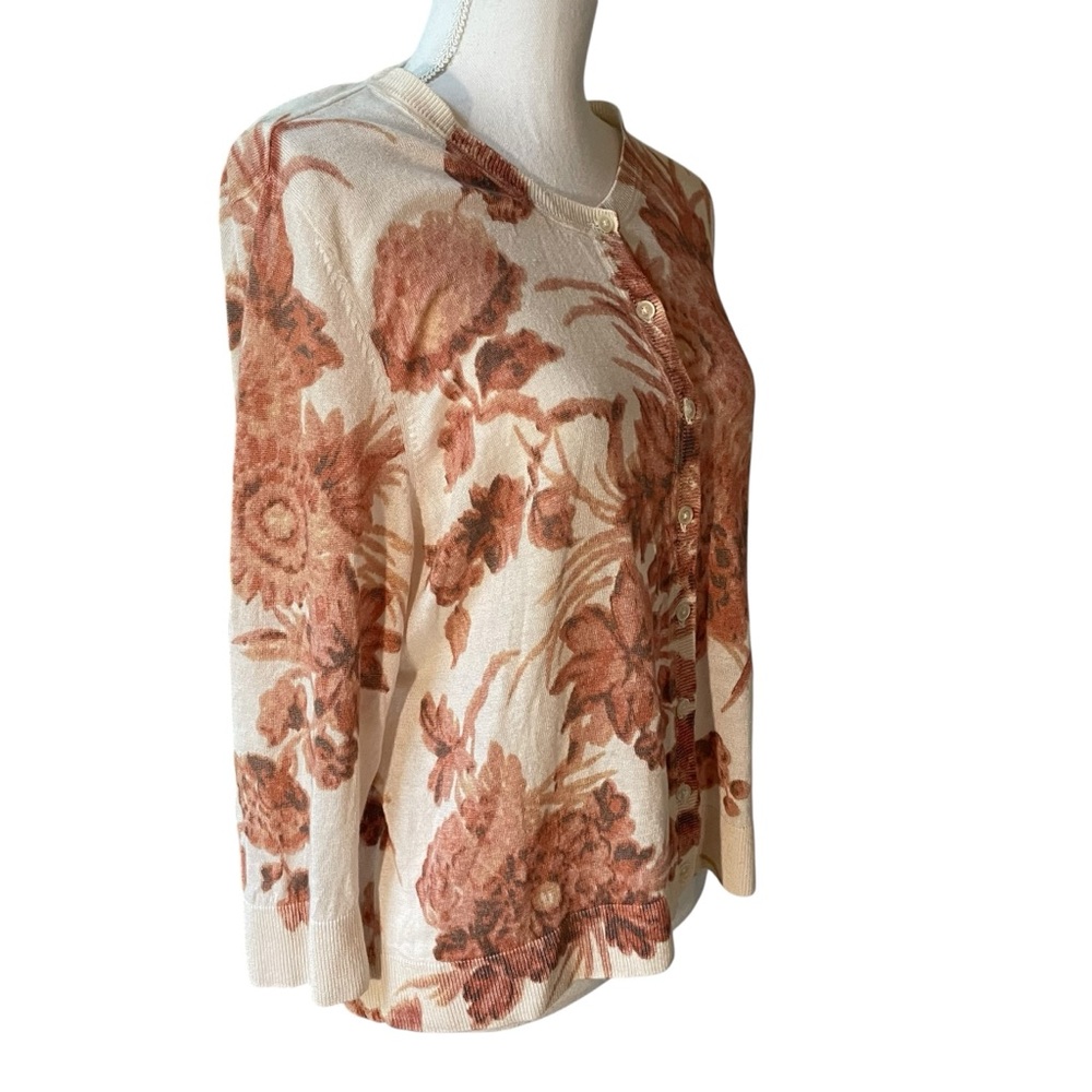 Talbots Lightweight Floral Cardigan Sweater.  Size 2X - Picture 2 of 5